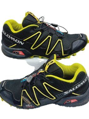 Salomon Speedcross 3 Men's Black Sulphur Spring Trail Running Shoes Size US 9